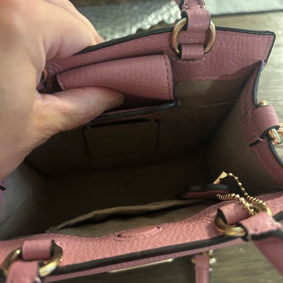 Coach Pink and Cream Mini Bag with Floral Accents - Picture 2 of 3